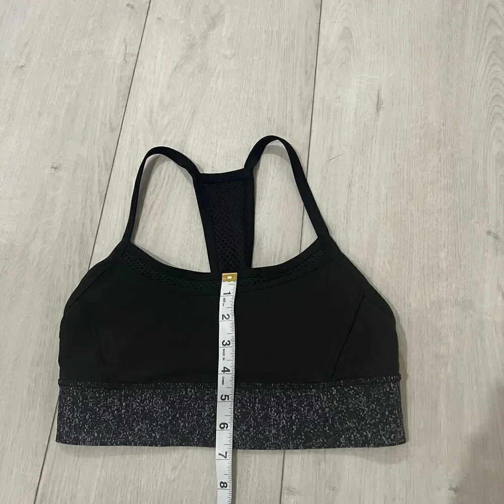 Lululemon Fit Physique Bra Black Suited Print White Black Size 6